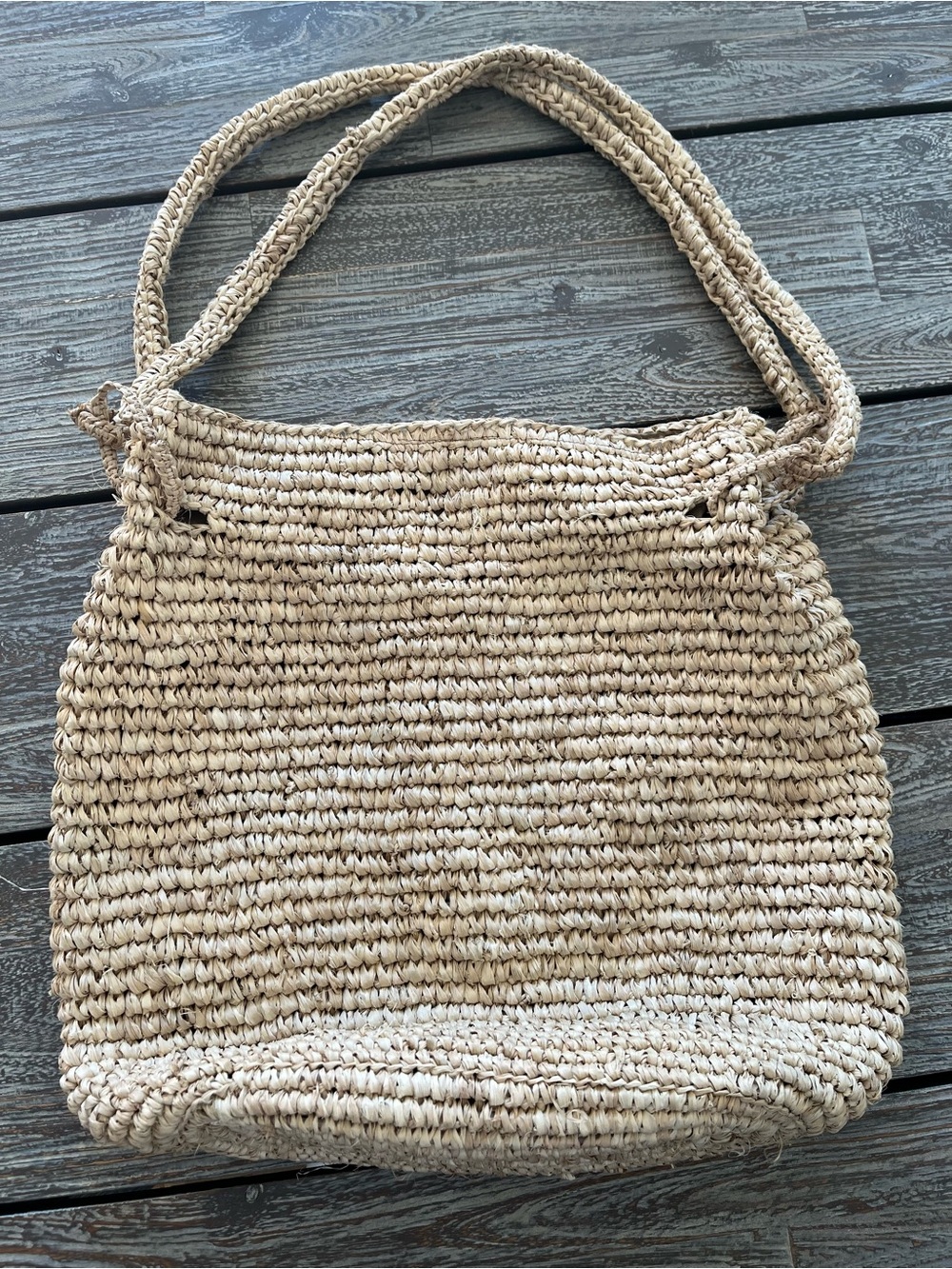 Woven Jute Shoulder Bag, made in France.